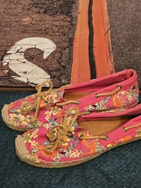Sperry Floral Canvas Espadrille Loafers - Pink
